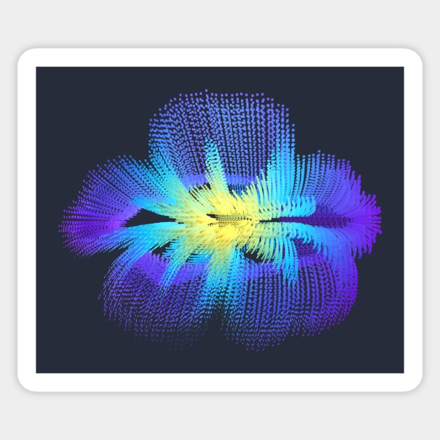 Brilliant Blue Hibiscus Abstract Flower Sticker by donovanh